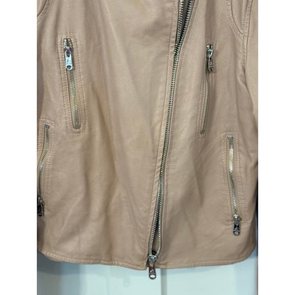 Sam Edelman Blush Faux Leather Moto Jacket Women’s Small Pink Zip Biker - Picture 6 of 8